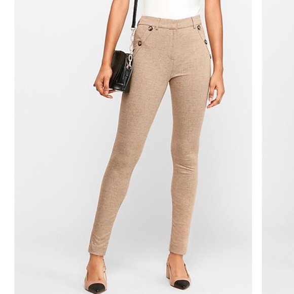 Express High Waisted Button Dress Pant - Picture 2 of 3